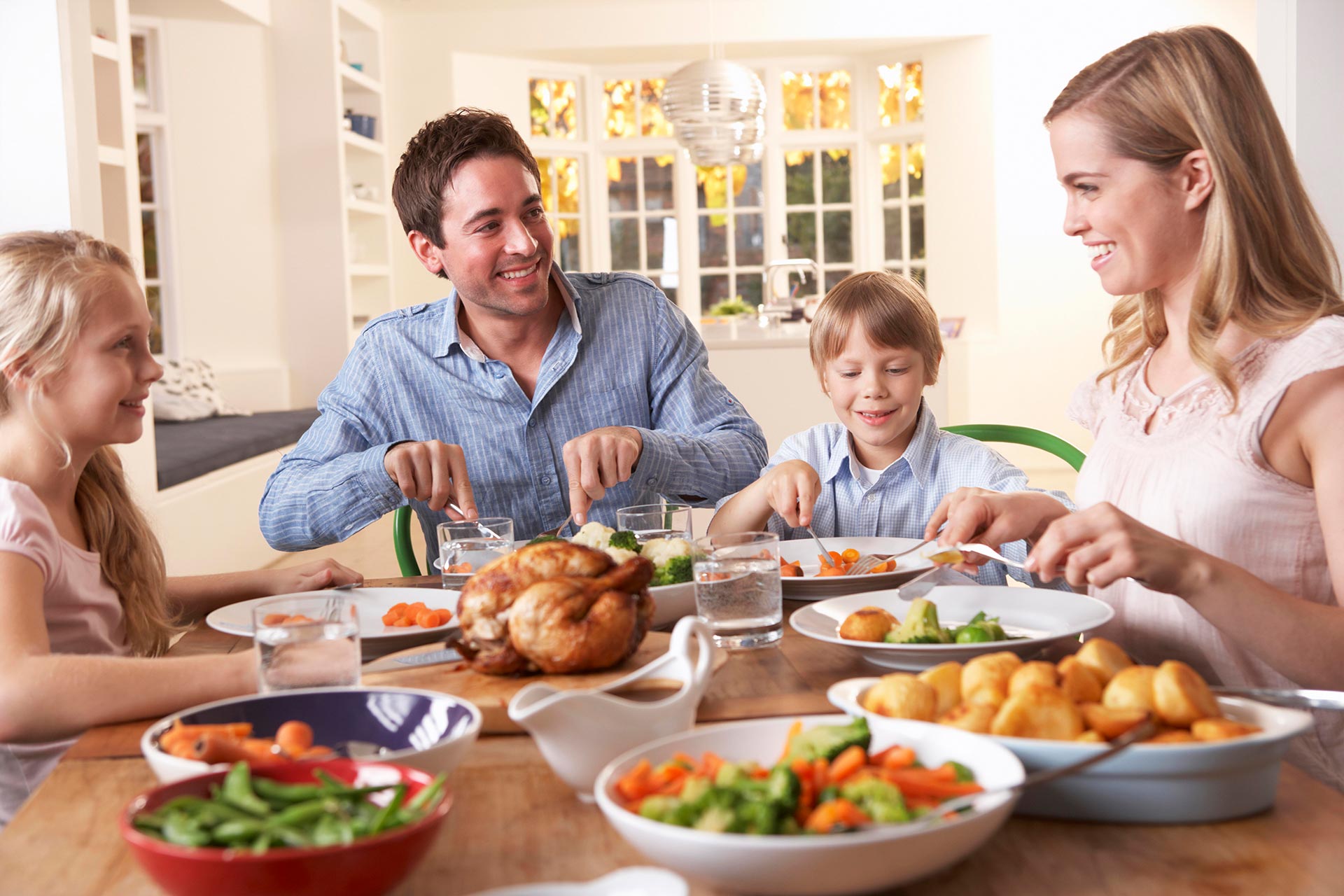 Comida saludable en familia