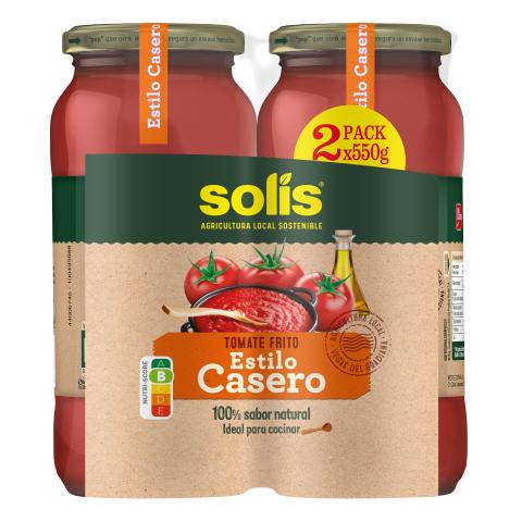 SOLIS Tomate Frito Estilo Casero Cristal Sin Gluten 2x550g