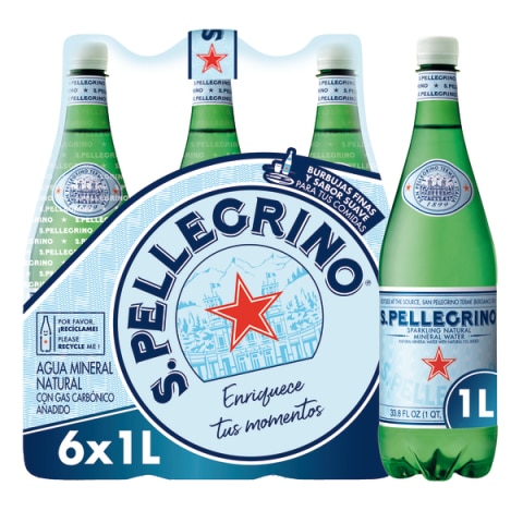 SANPELLEGRINO Agua Mineral Natural con Gas 6x 1L PET