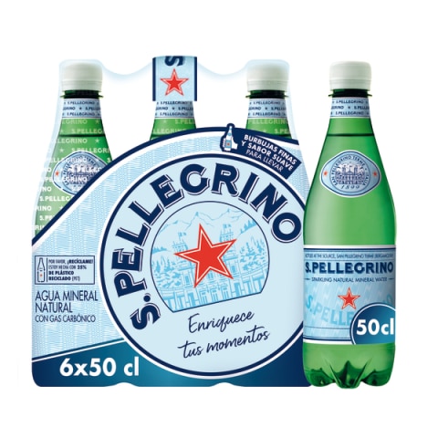 SANPELLEGRINO Agua Mineral Natural con Gas 6x50cl PET