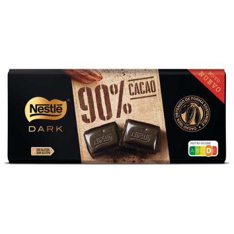 NESTLÉ DARK Tableta de chocolate negro 90% cacao 110g