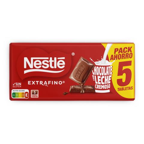 Extafino chocolate con leche pack 5 tabletas